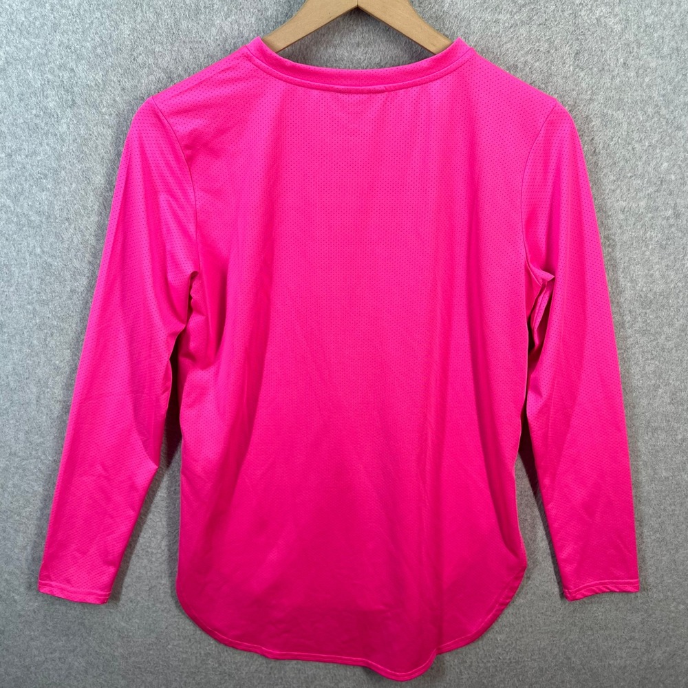 SSYS The Label Neon Pink Perforated Mesh Long Sleeve Athletic Top XS - Picture 3 of 9